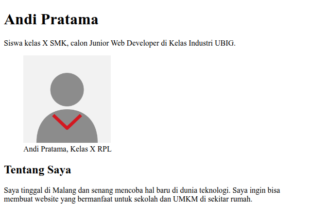 Tangkapan layar halaman profil Dany Saputra